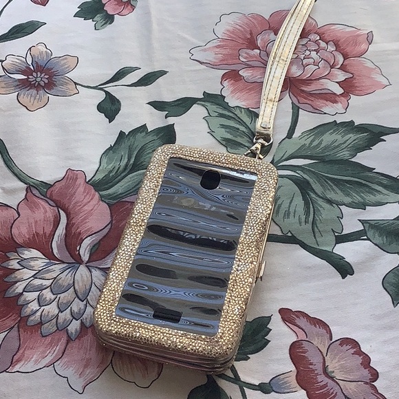 Wallet or Credit card carrier wristlet gold sparkle 💖 - Picture 2 of 4